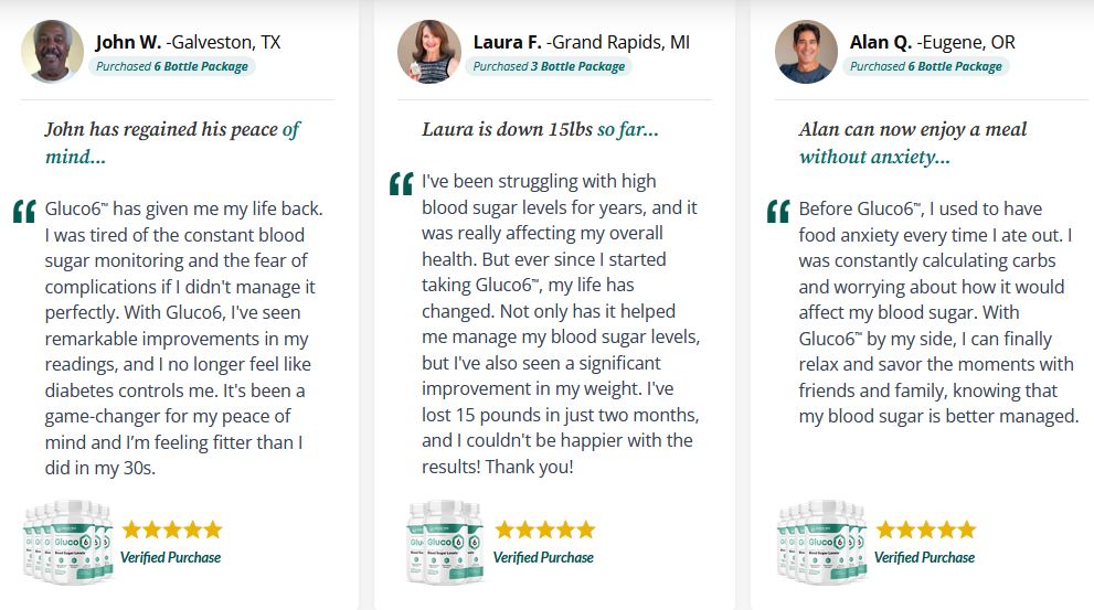 Gluco6 Customer Reviews